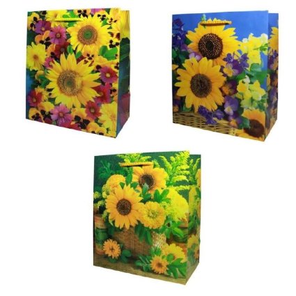 Geschenktasche Sonnenblume groß (12 Stück)