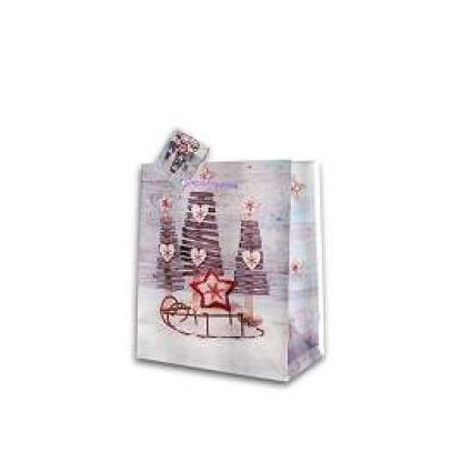 Geschenktasche Silver Christmas gro