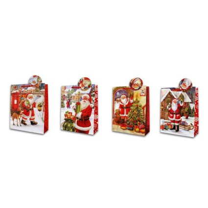 Geschenktasche Happy Santa mittel (12 Stück)
