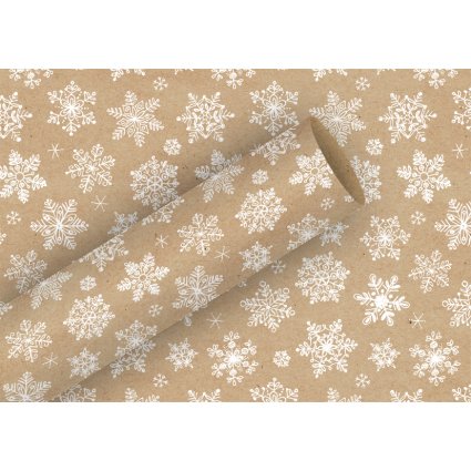 Geschenkpapier Schneekristalle 70 cm x 2m