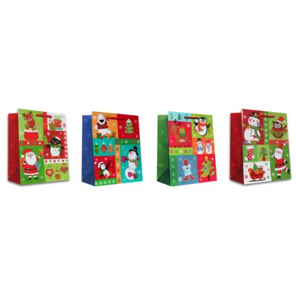 Geschenktasche Winter Holiday mittel (1VE = 12 Stück)
