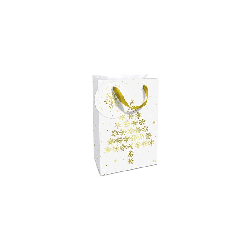 Caspari Rosie Geschenktasche Klein – 19,5x14,6x7,6 Cm, Mit Seilgriff, Robuste Papiergeschenktasche
