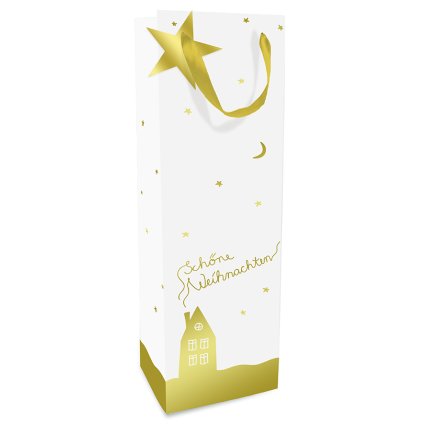Geschenktasche Schöne Weihnachten für eine Flasche (6 Stück)