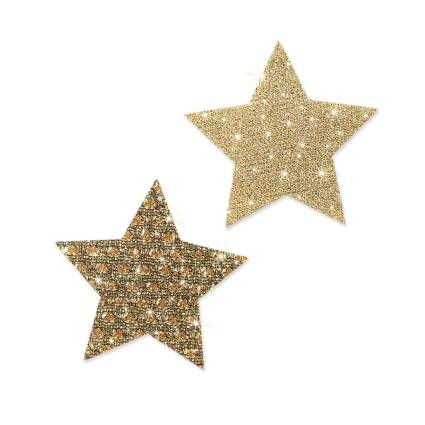 Glitzerstern zum Aufkleben Lurex gold, sortiert