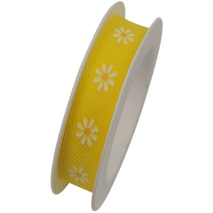 Geschenkband "Frühling" gelb 15 mm x 2,5 m