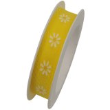 Geschenkband "Frühling" gelb 15 mm x 2,5 m