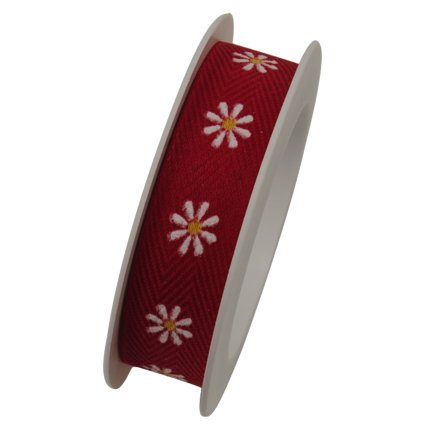 Geschenkband "Frühling" rot 15 mm x 2,5 m