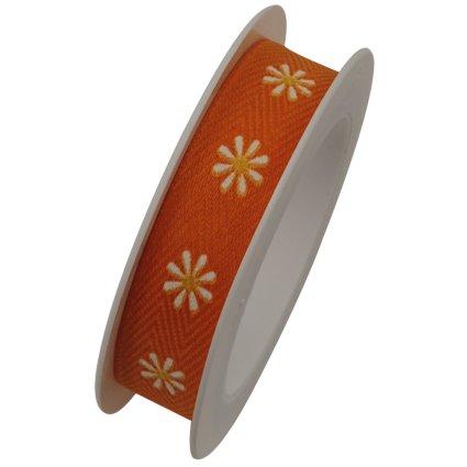 Geschenkband "Frühling" orange 15 mm x 2,5 m