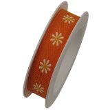 Geschenkband "Frühling" orange 15 mm x 2,5 m