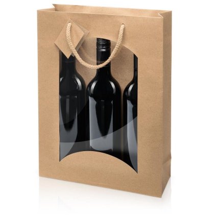 Tragetasche Kraftpapier natur, 3er