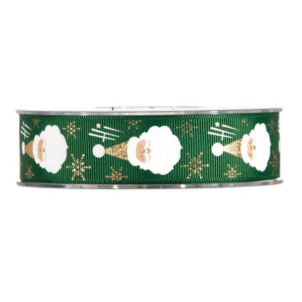 Geschenkband Christmastree creme/beere, 40 mm x 20 m