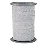 Ringelband "Glitter" silber, 10 mm x 100 m