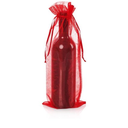 Flaschenbeutel Organza rot