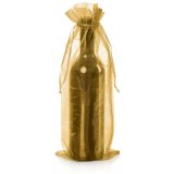 Flaschenbeutel Organza gold