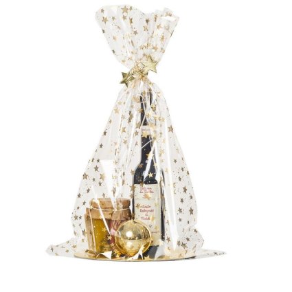 Klarsichtbeutel "Sterne gold" mini (50 x 35 cm)