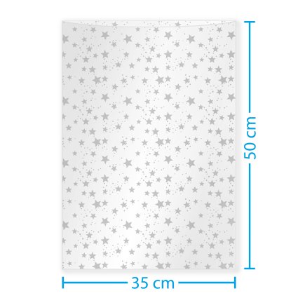 Klarsichtbeutel Sterne silber mini (50 x 35 cm)