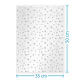 Klarsichtbeutel "Sterne silber" mini (50 x 35 cm)