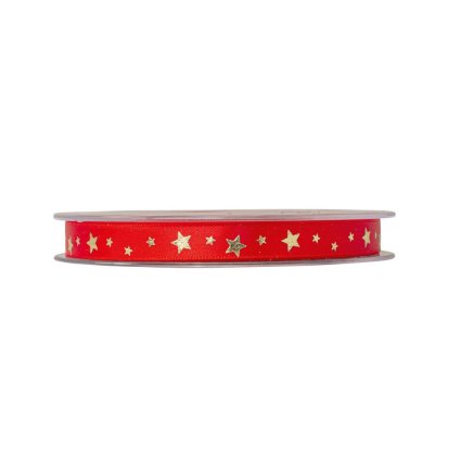 Geschenkband "Little Stars Satin" rot/gold 10mm x 25m