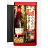 Geschenkset Weihnachten "Rotkäppchen Wintersecco Preiselbeere & Nelke mit Lauensteiner Pralinen"