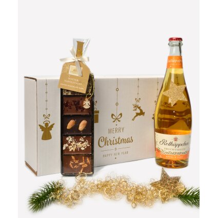 Geschenkset Weihnachten "Rotkäppchen Wintersecco Apfel & Zimt mit Winter-Napolitains von Lauensteiner"