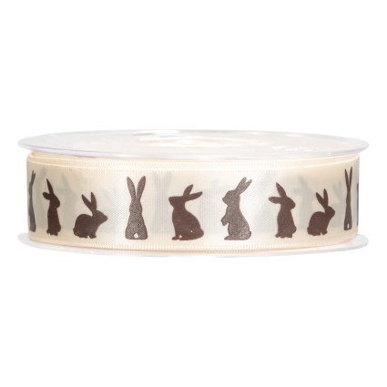 Geschenkband Osterhase Satin creme, 22 mm x 25 m