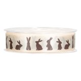 Geschenkband "Osterhase Satin beige/braun",  22...