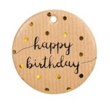 Papieranhänger "Happy Birthday" natur,...