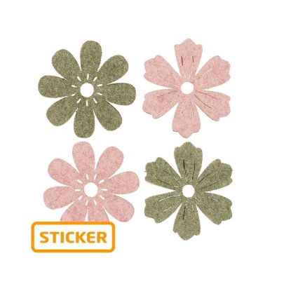 Sticker Blume Wollart sortiert