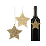 Anhänger "Glitzerstern Lurex  gold", sortiert