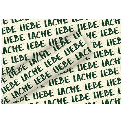 Geschenkpapier "Lebe, Liebe, Lache" aus Graspapier, 70 cm x 1,5  m