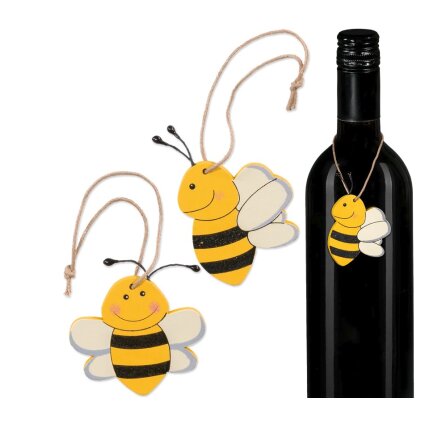 Anhänger "Bienchen" aus Holz, sortiert