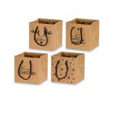 Tragetasche Kraftpapier "Christmas", 4er Set