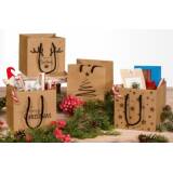 Tragetasche Kraftpapier "Christmas", 4er Set