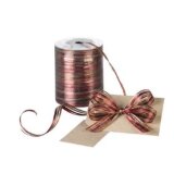 Geschenkband Raffia bordeaux, gold, rot, 50 m