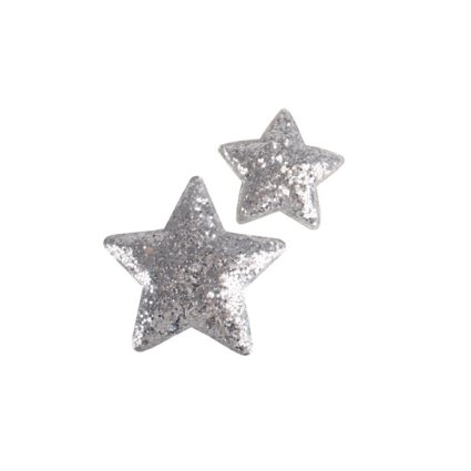 Stern Glamour silber (1 VE = 15 Stück)